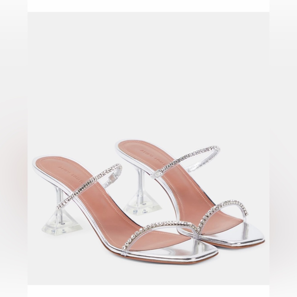 Amina Muaddi Gilda Glass Slipper 70